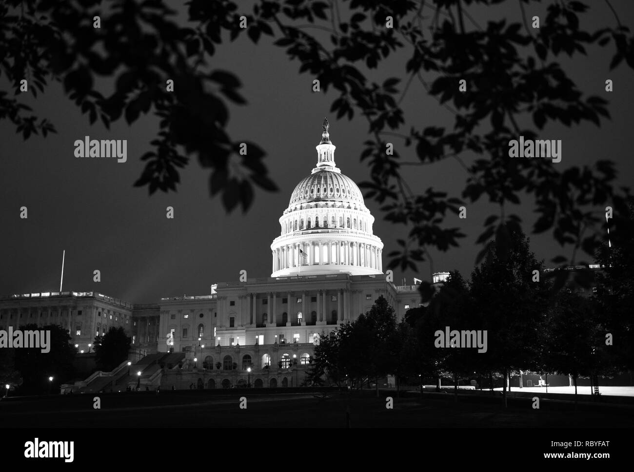 United States Capitol Building bei Nacht, Washington, DC Stockfoto