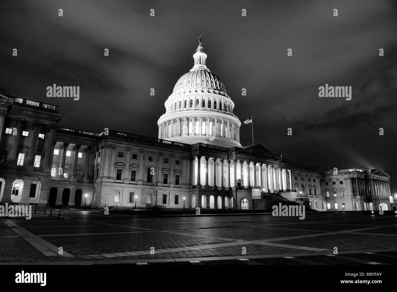 United States Capitol Building bei Nacht, Washington, DC Stockfoto