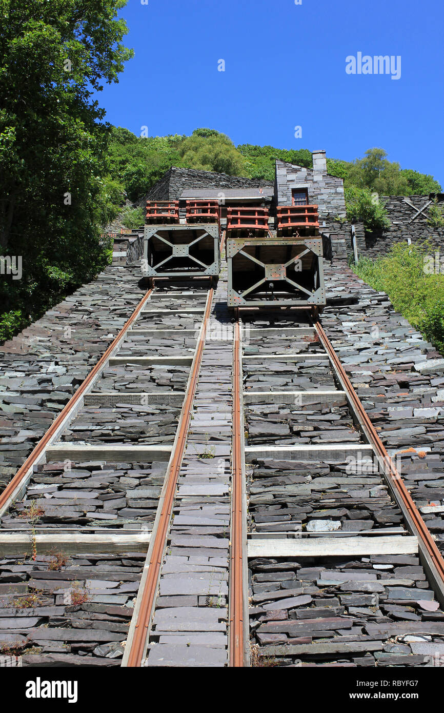 Dinorwic Steinbruch Steigung, Snowdonia, Llanberis, Wales Stockfoto