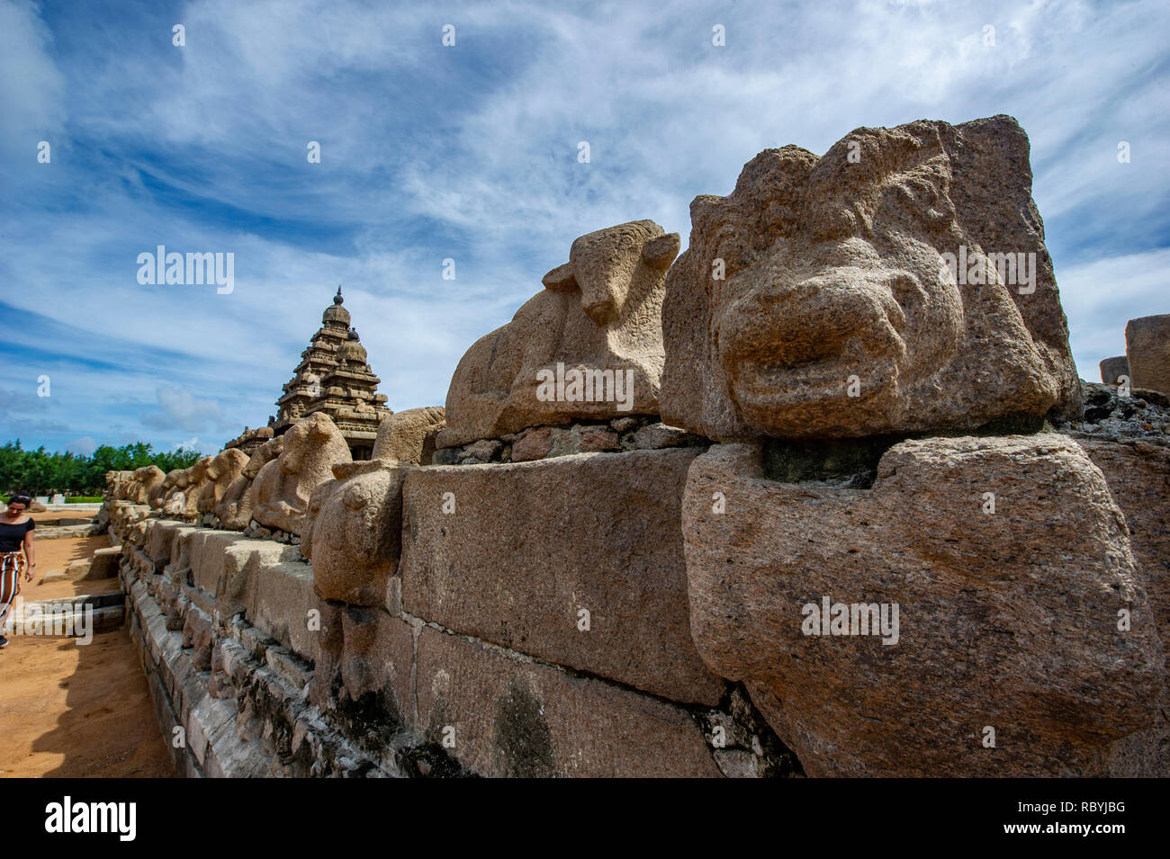 Gruppe von Denkmälern in Mahabalipuram Stockfoto