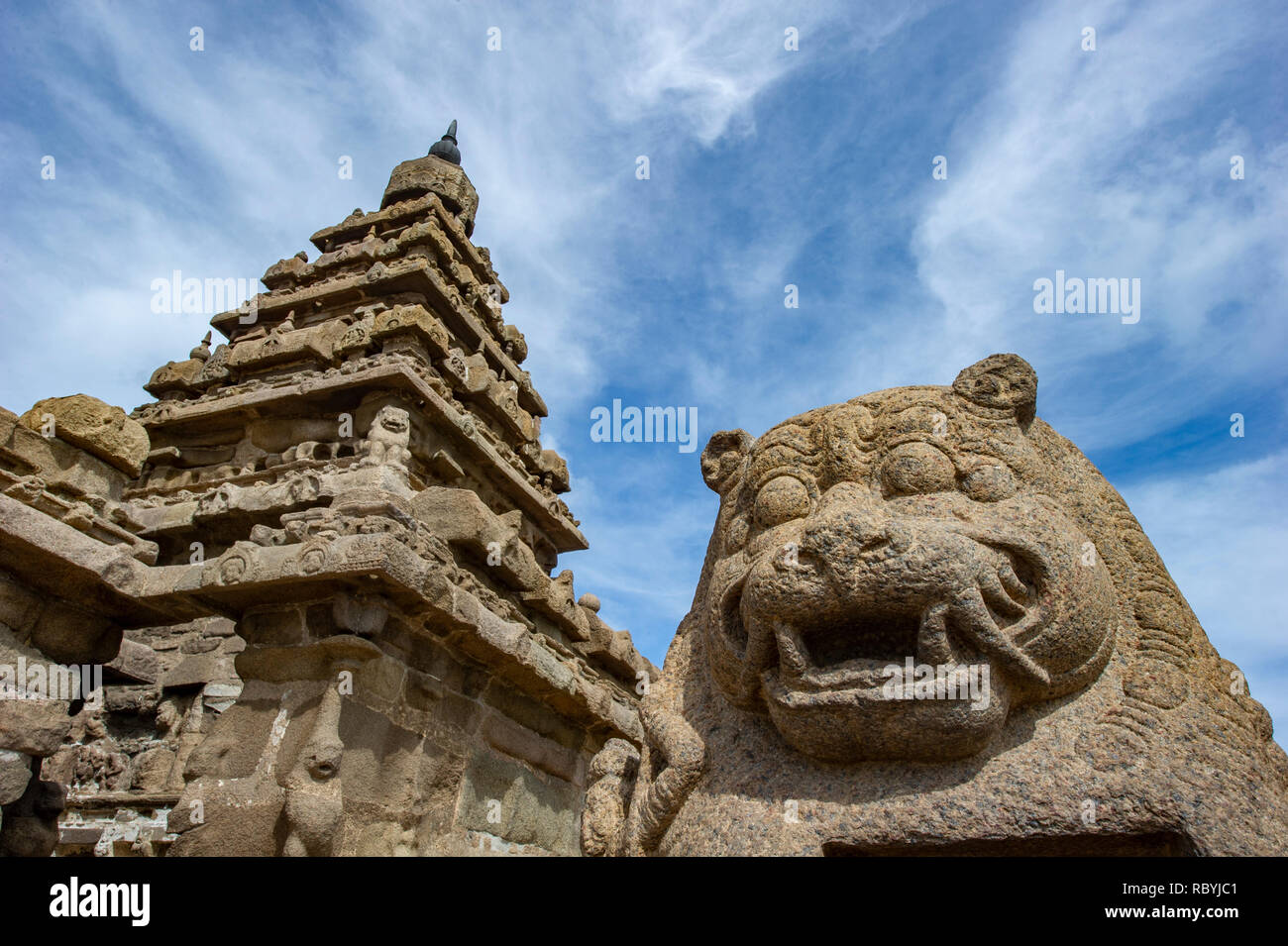 Gruppe von Denkmälern in Mahabalipuram Stockfoto
