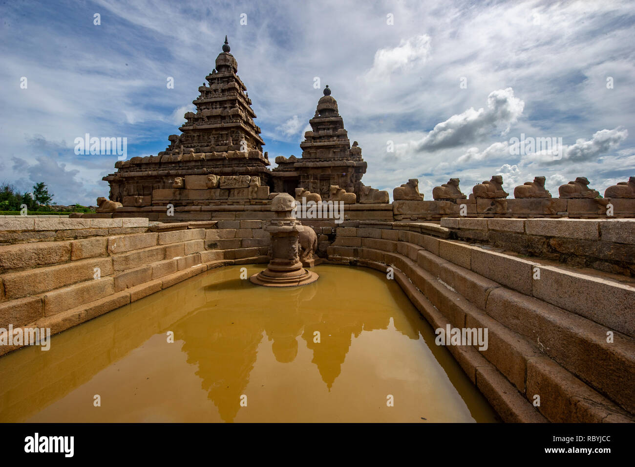 Gruppe von Denkmälern in Mahabalipuram Stockfoto