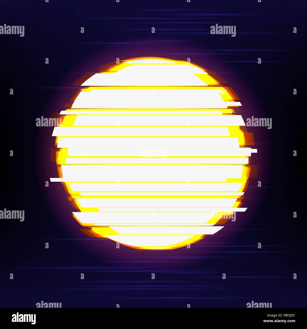 Kreis in verzerrten glitch Stil für Design Stock Vektor