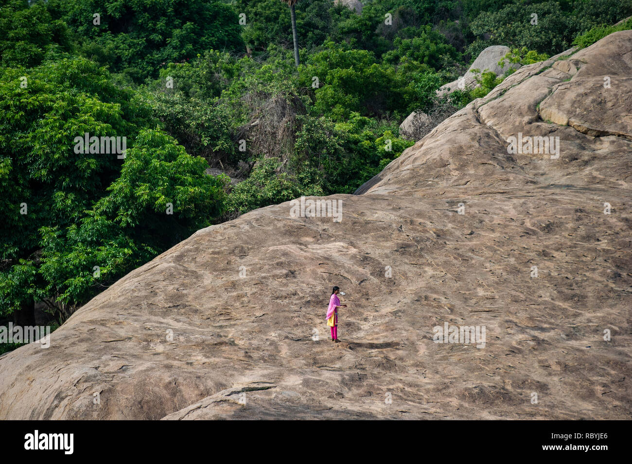 Gruppe von Denkmälern in Mahabalipuram Stockfoto