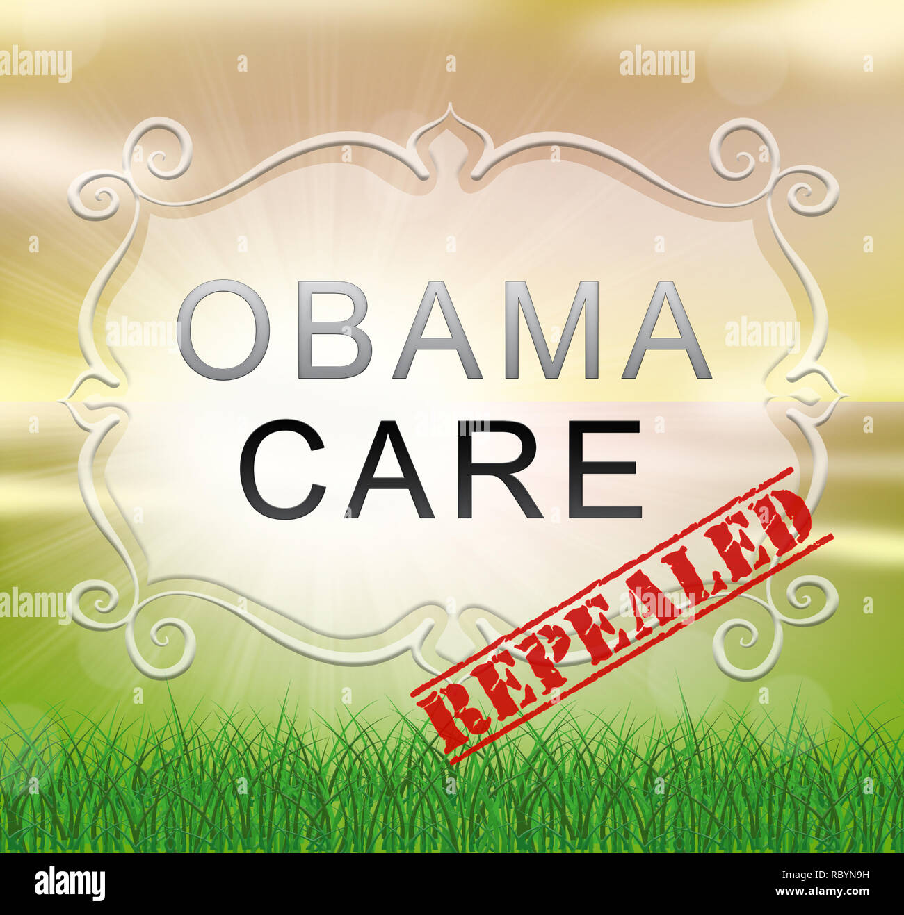 Obamacare Aufhebung oder amerikanischen Healthcare Reform ersetzen. Usa Rechtsvorschriften für erschwingliche Gesundheitsversorgung - 2d Darstellung Stockfoto
