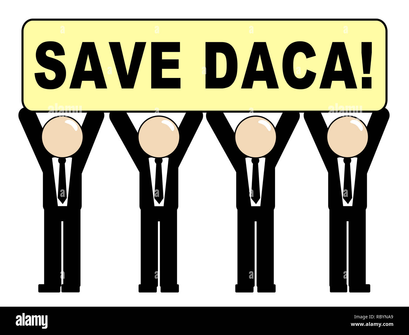 Daca Protest zu speichern Träumer Straße zur Staatsbürgerschaft. Einbürgerung der illegalen Einwanderer Kinder in Usa - 2d Darstellung Stockfoto