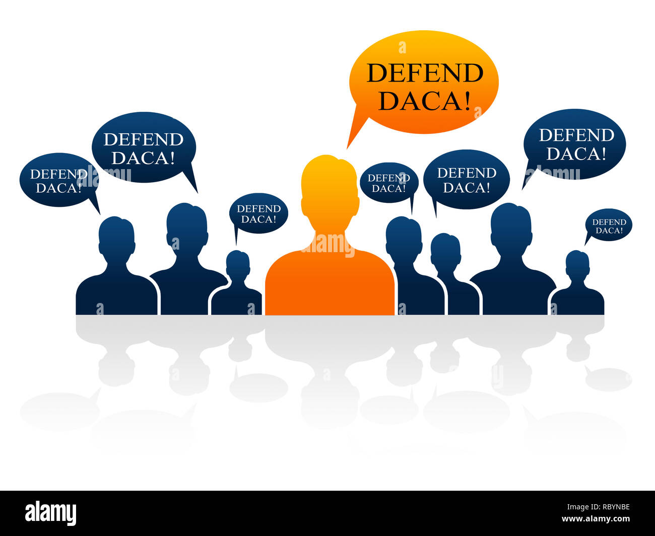 Daca Protest für Träumer Straße zur Staatsbürgerschaft. Einbürgerung der illegalen Einwanderer Kinder in Usa - 2d Darstellung Stockfoto