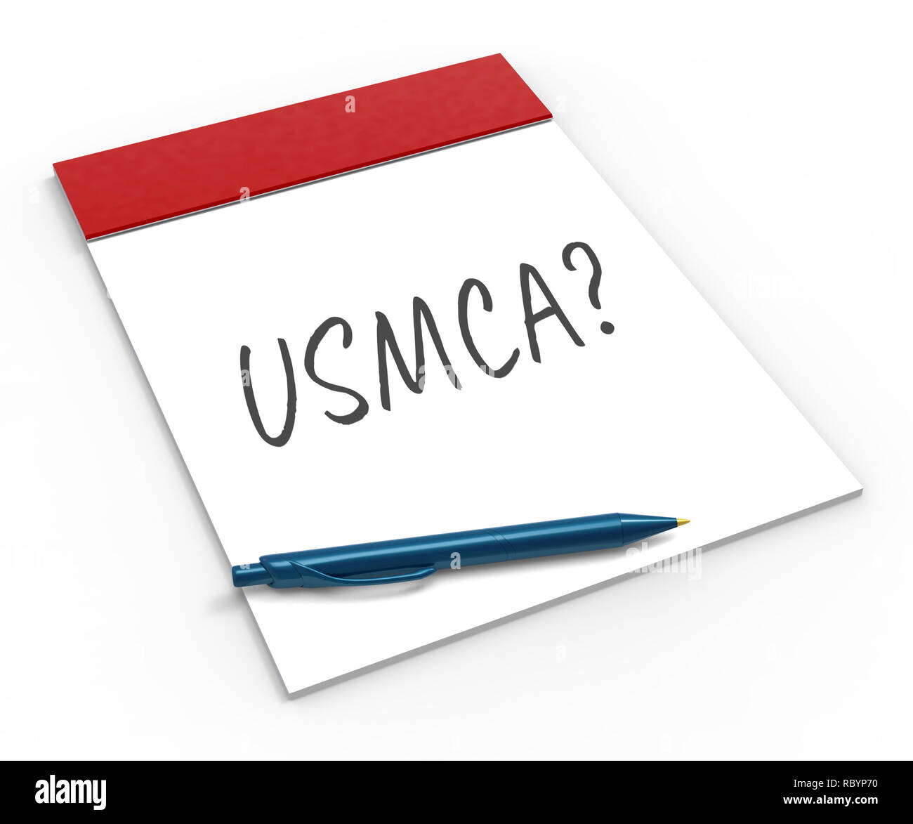 USMCA USA Mexiko Kanada Vereinbarung den Handel. Politische Vertrag und Abkommen von Donald Trump - 3D-Darstellung Stockfoto