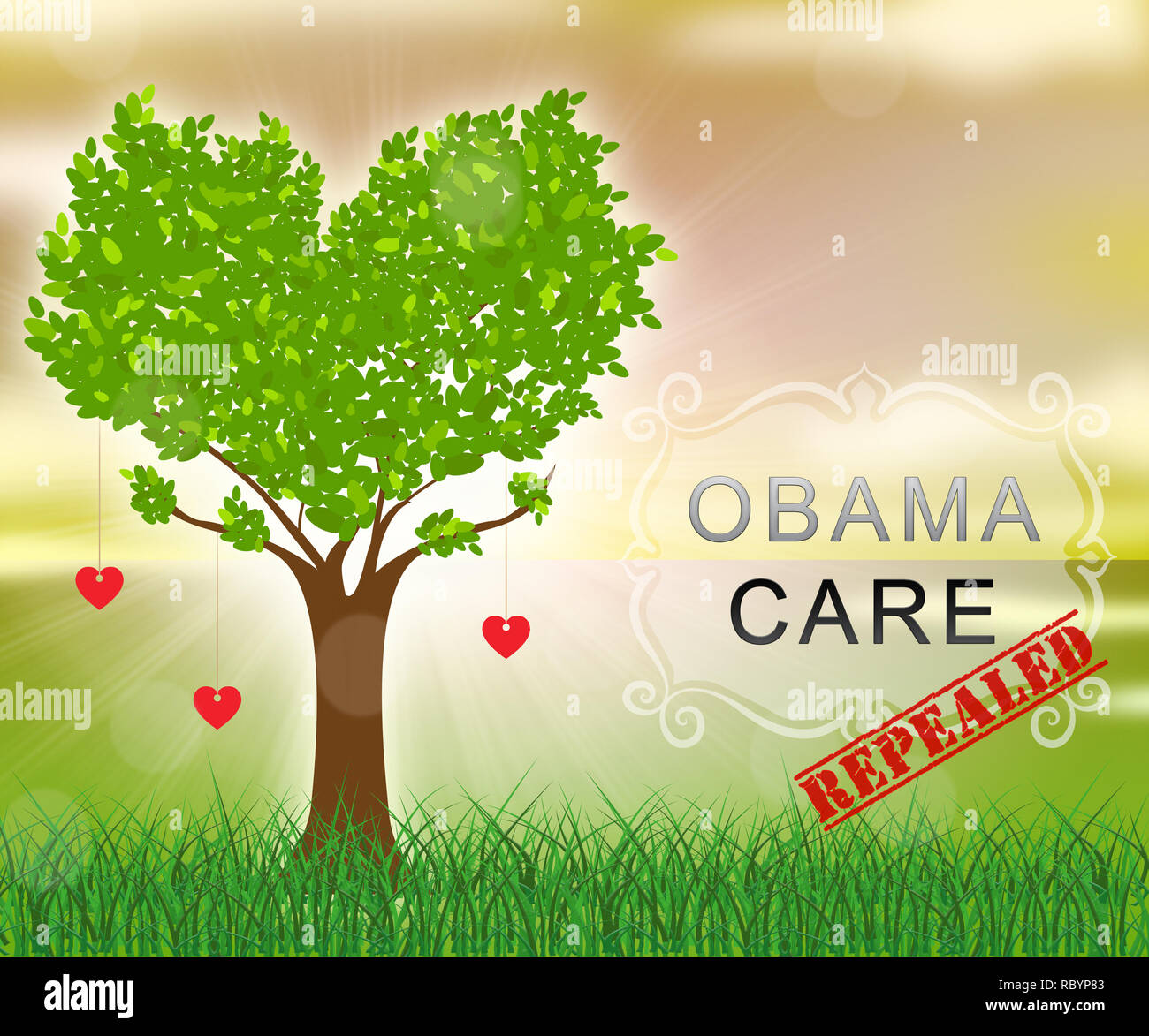 Obamacare Aufhebung oder amerikanischen Healthcare Reform ersetzen. Usa Rechtsvorschriften für erschwingliche Gesundheitsversorgung - 2d Darstellung Stockfoto