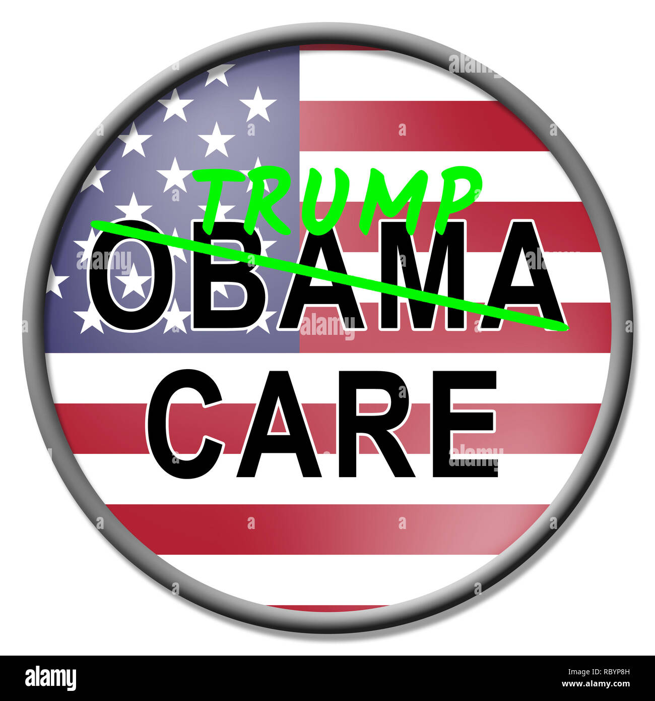 Trumpcare oder Trumpf Pflege Gesundheit Aufhebung der Obamacare Aca. Medizinischen Versicherung - 3D-Darstellung Stockfoto