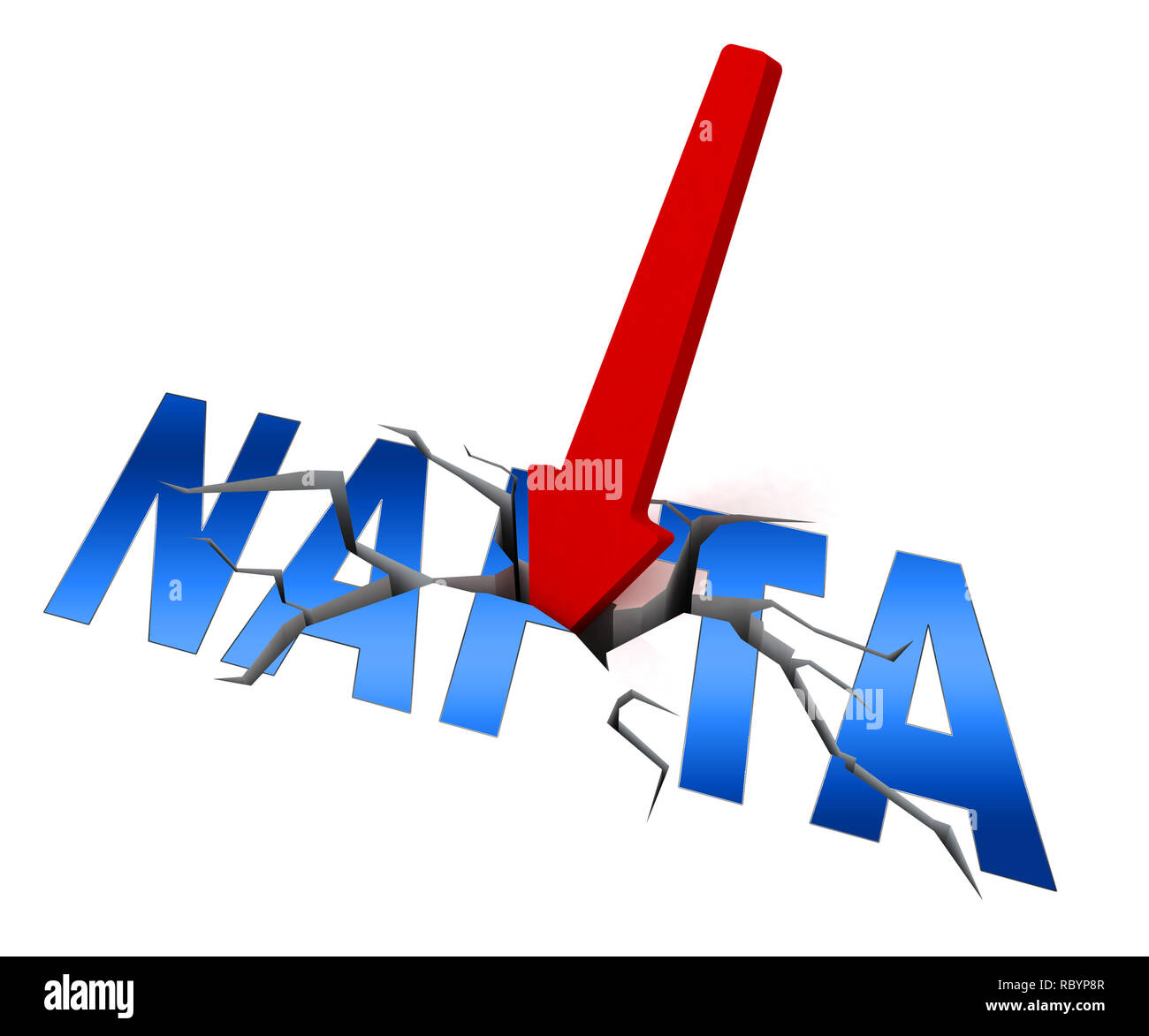 Trump NAFTA-Verhandlungen Abkommen mit Kanada und Mexiko. Vertrag oder Abkommen für grenzübergreifende Wirtschaft - 3D-Darstellung Stockfoto