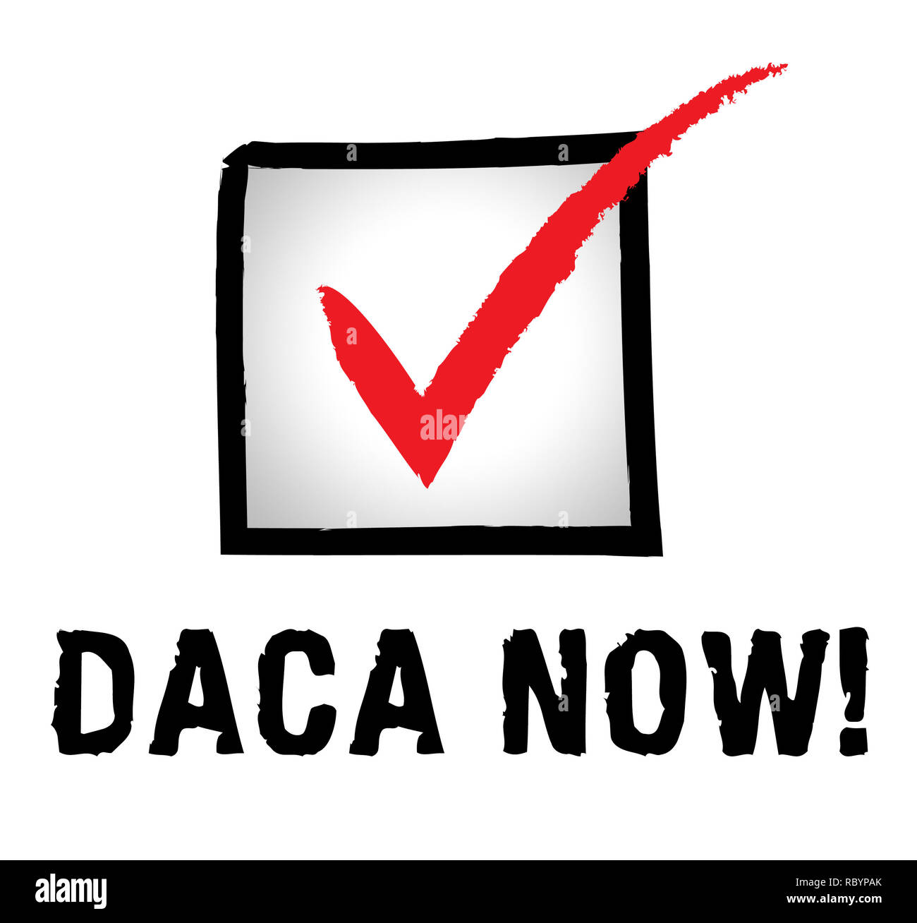 Daca Protest für Träumer Straße zur Staatsbürgerschaft. Einbürgerung der illegalen Einwanderer Kinder in Usa - 2d Darstellung Stockfoto