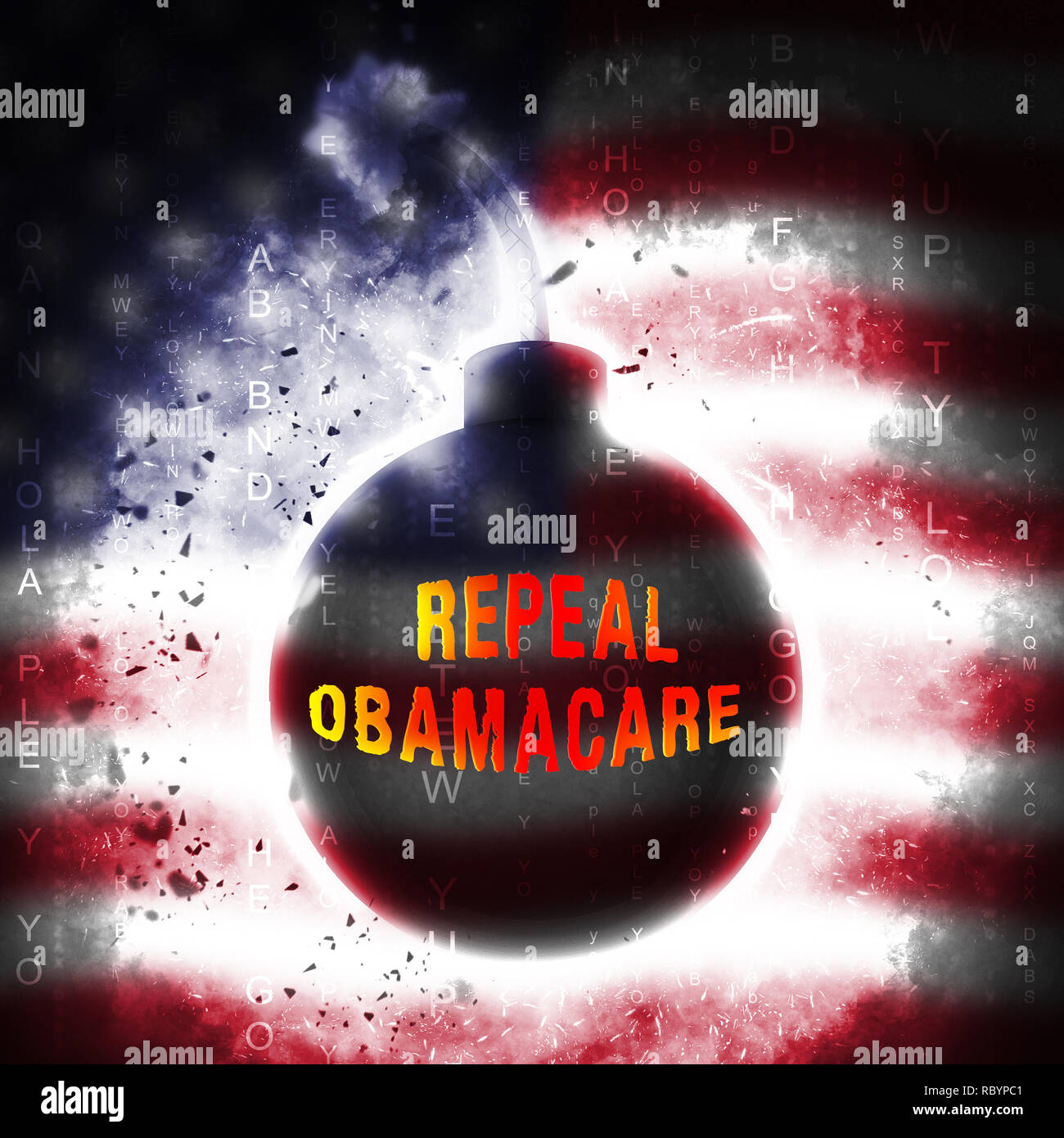 Obamacare Aufhebung oder amerikanischen Healthcare Reform ersetzen. Usa Rechtsvorschriften für erschwingliche Gesundheitsversorgung - 3D-Darstellung Stockfoto