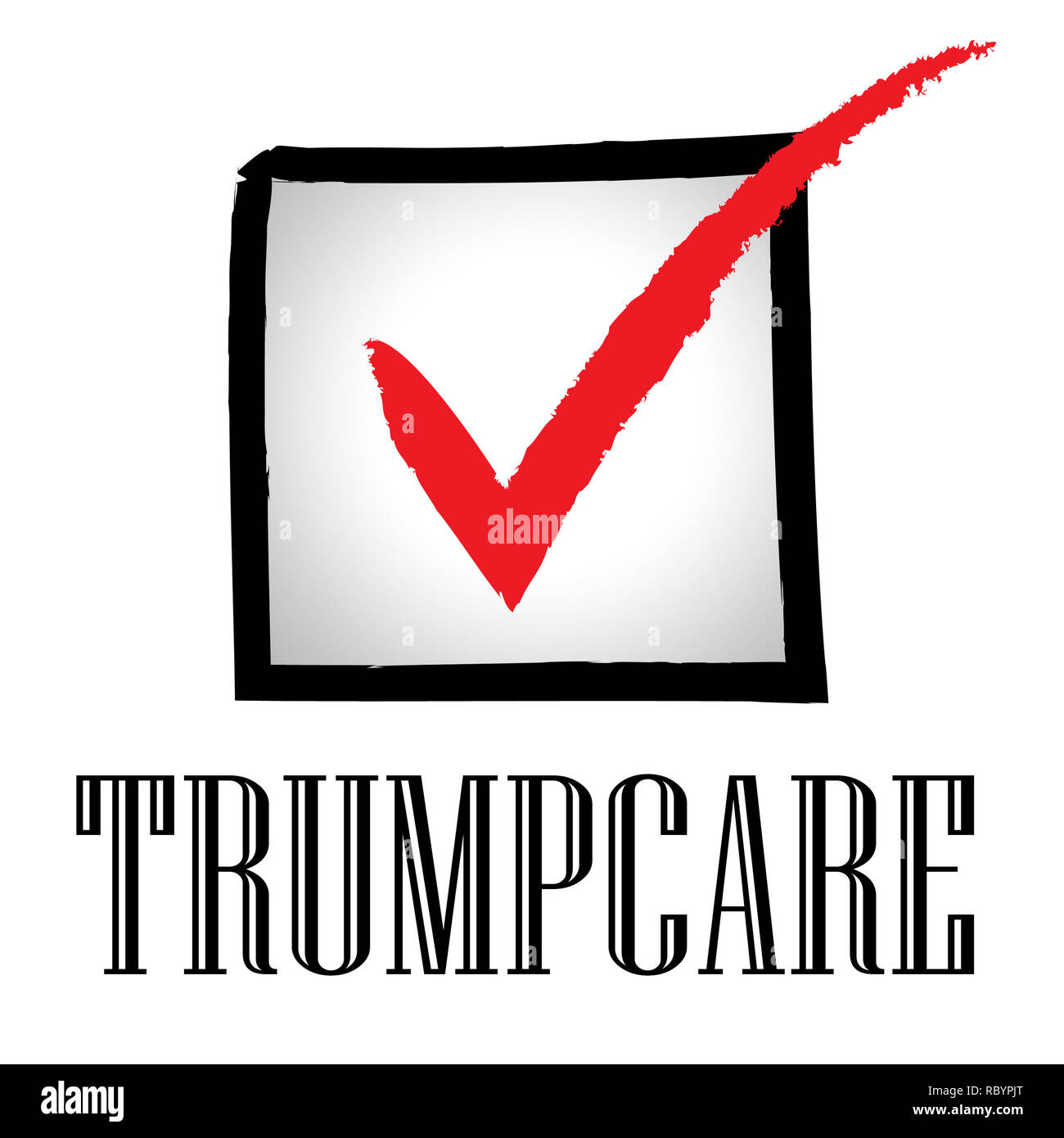 Trumpcare oder Trumpf Pflege Gesundheit Aufhebung der Obamacare. Medizinischen Versicherung - 2d Darstellung Stockfoto