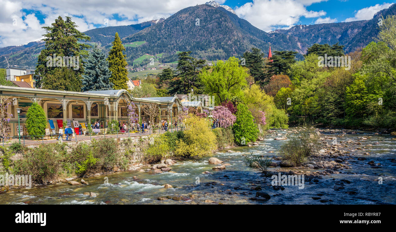 Meran in Südtirol, eine schöne Stadt von Trentino Alto Adige, Aussicht ...