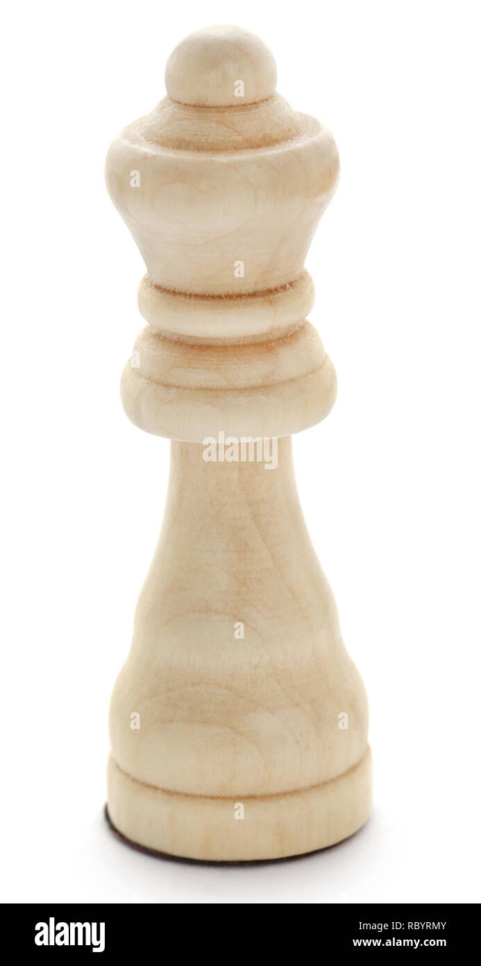Holz- Schach König und die Königin auf weißem Hintergrund Stockfotografie -  Alamy