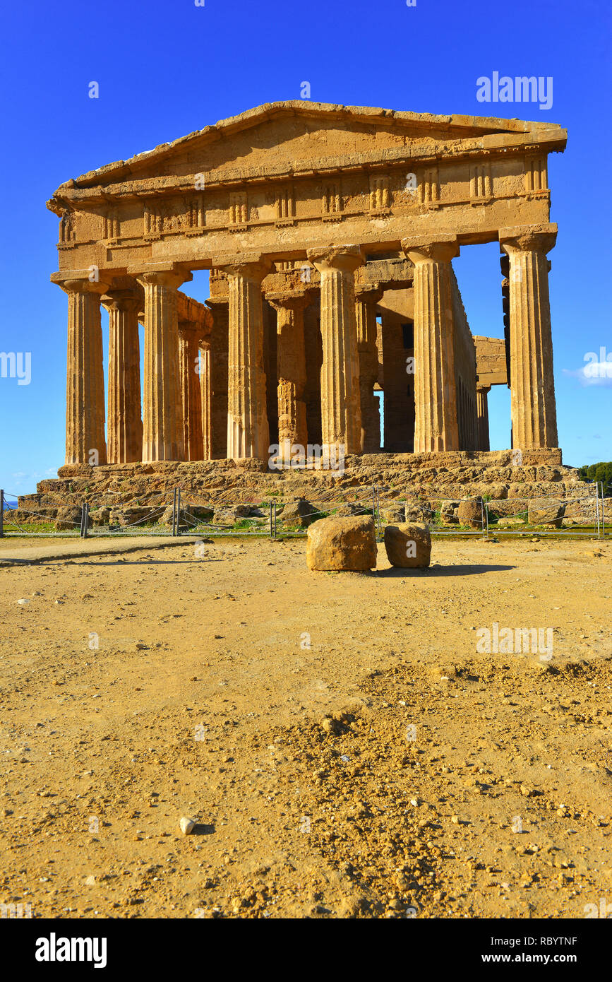 Antike griechische Tempel in Agrigento Sizilien Stockfoto