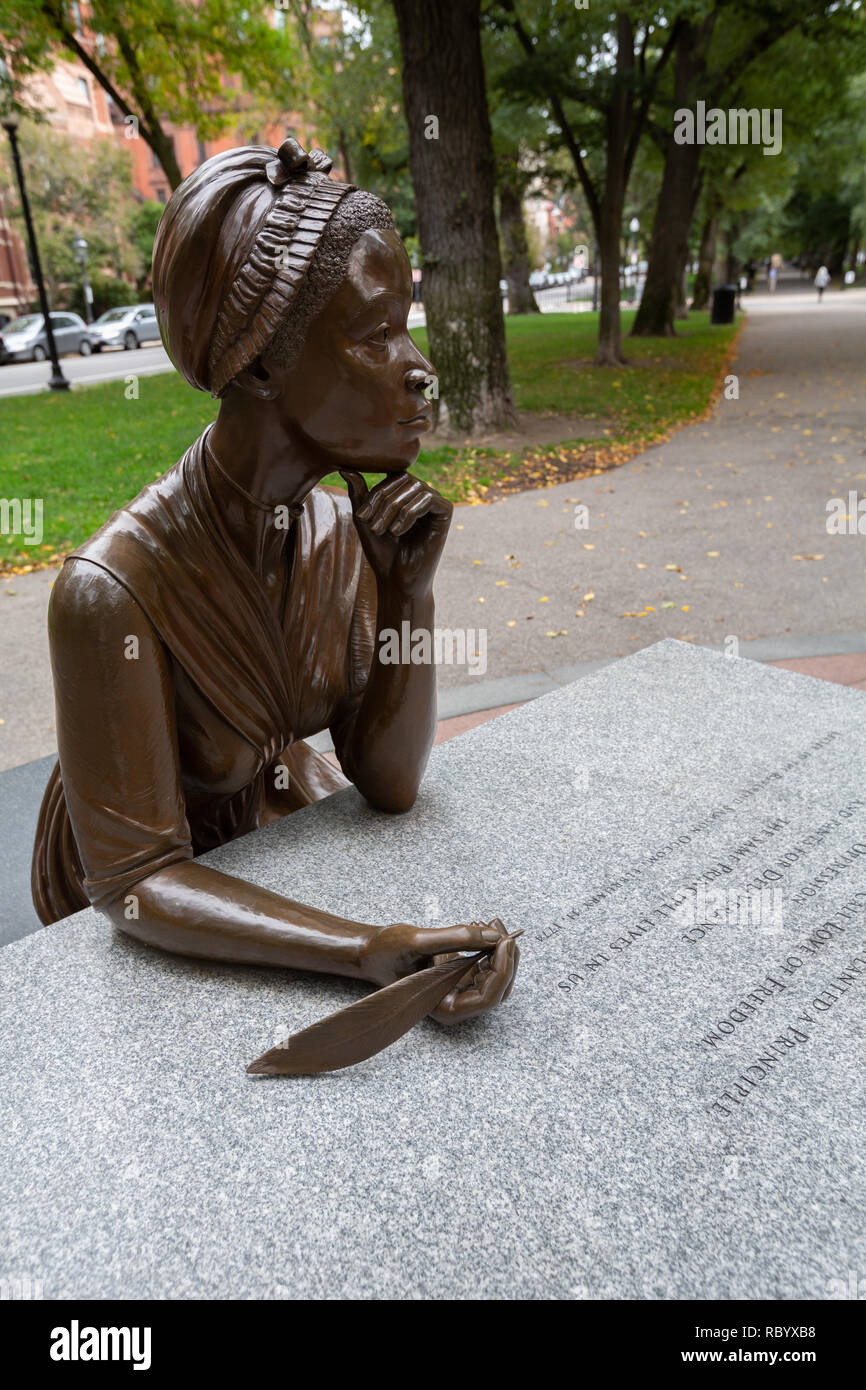 Phillys Wheatley Statue in Memorial des Boston Frauen auf der Commonwealth Avenue in Boston, MA Stockfoto