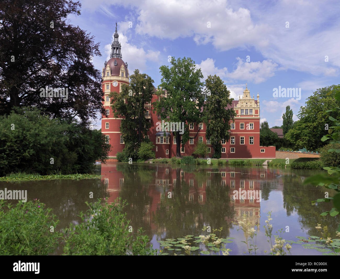 Fürst Pückler Park Bad Muskau, das Neue Schloss, UNESCO Weltkulturerbe, Landkreis Görlitz, Oberlausitz, Sachsen, Deutschland, Europa | Count Pückle Stockfoto
