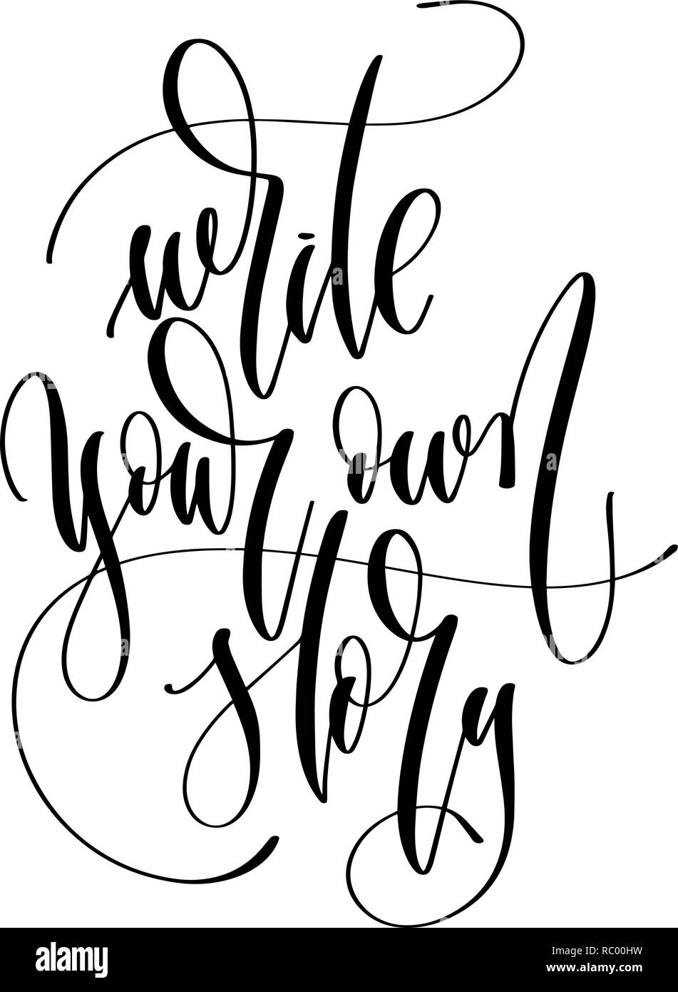 Ihre eigene Geschichte - hand Beschriftung Beschriftung Text schreiben Stock Vektor