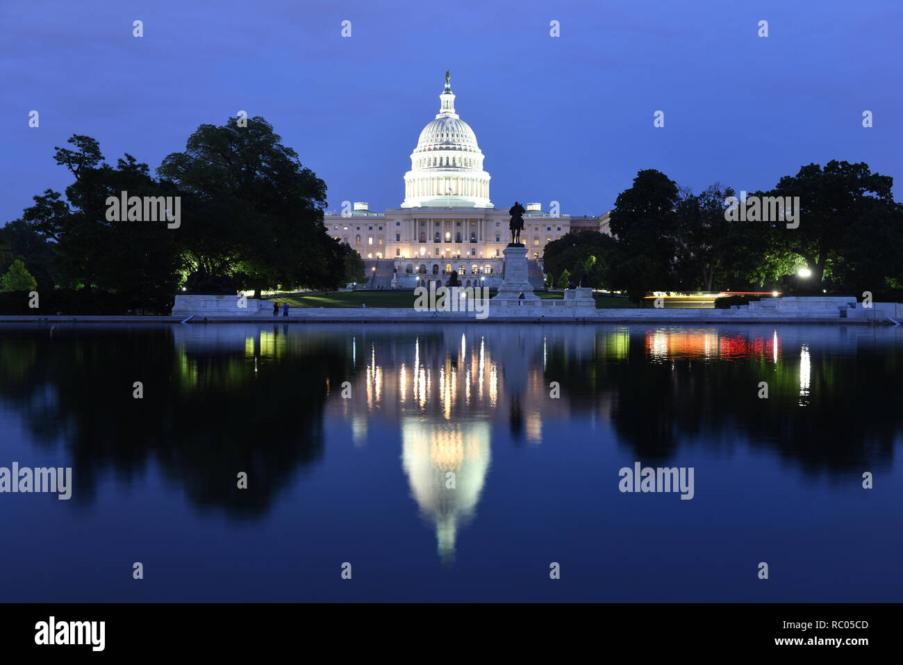 United States Capitol Building bei Nacht, Washington, DC Stockfoto