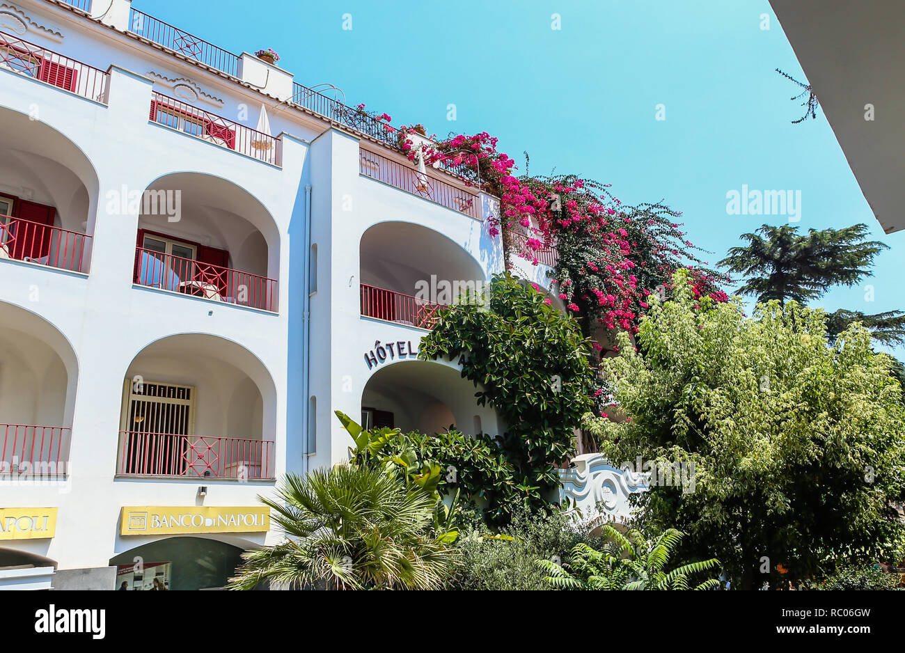 Berühmten Insel Capri in Italien und dem berühmten Hotel La Palma Stockfoto