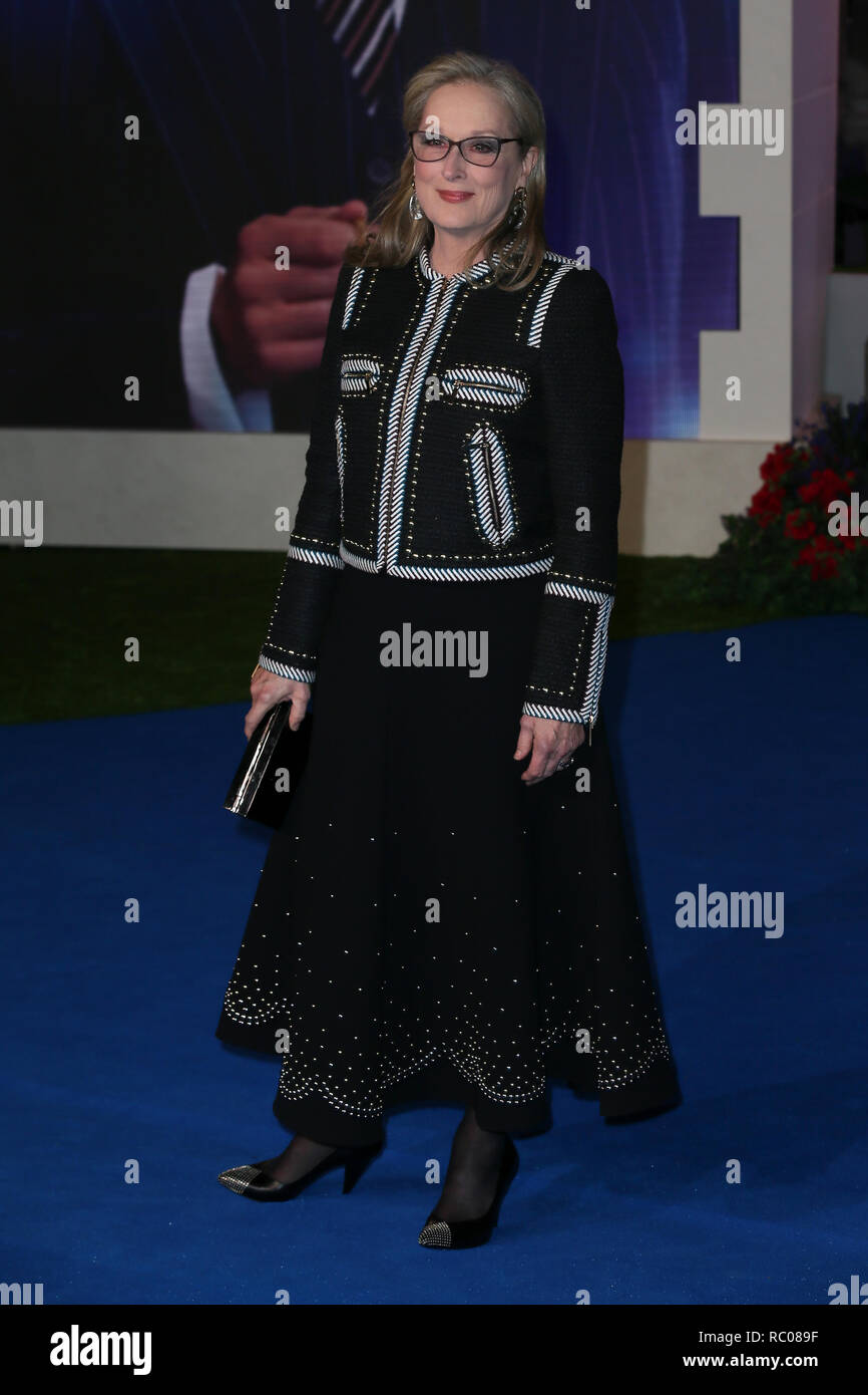 Die Europäische Premiere von 'Mary Poppins' zurück gehalten an der Royal Albert Hall - Ankunft Mit: Meryl Streep, Wo: London, Großbritannien Wann: 12 Dec 2018 Credit: Mario Mitsis/WENN.com Stockfoto