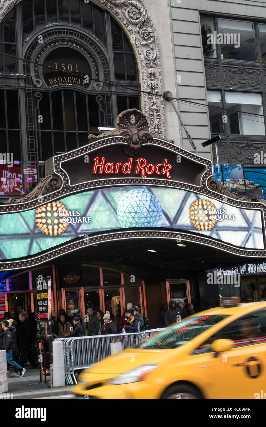 Hard Rock Cafe Fassade, Times Square, New York, USA Stockfoto
