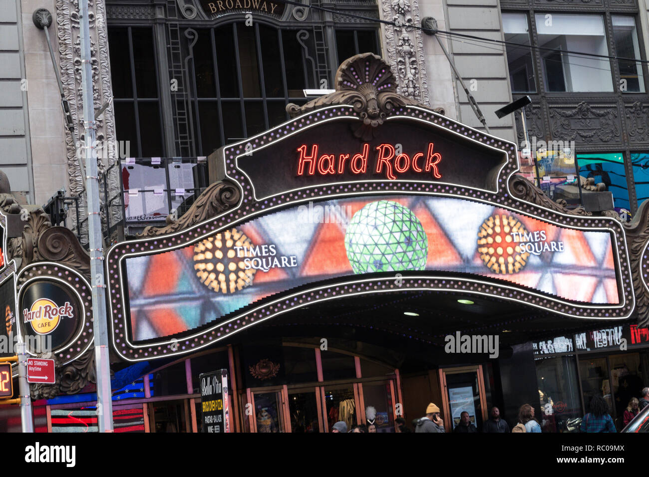 Hard Rock Cafe Fassade, Times Square, New York, USA Stockfoto