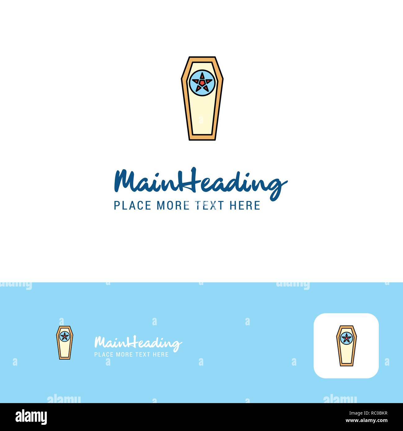 Kreative Sarg Logo Design. Flache farbige Logo Ort für Tagline. Vector