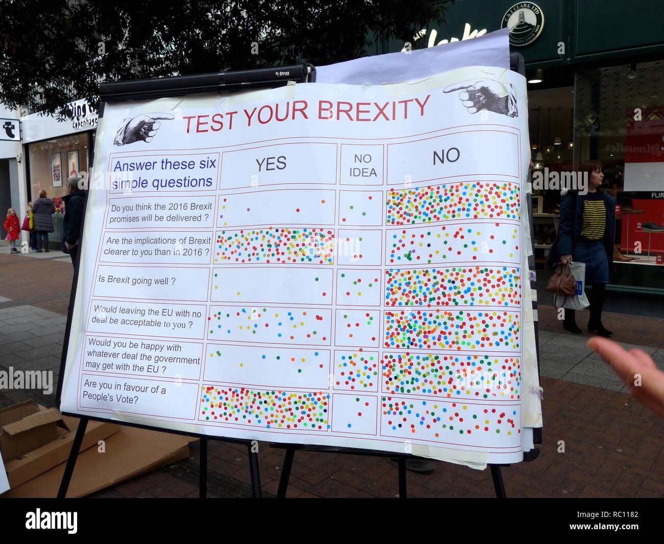 Testen sie ihre Brexity in Kingston upon Thames - Januar 2019. Stockfoto