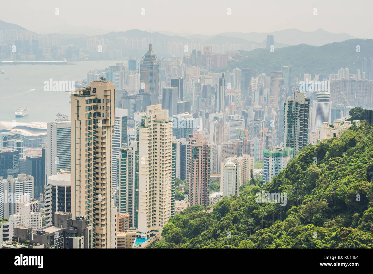 Skyline von Hongkong. Blick vom Victoria Peak Stockfoto