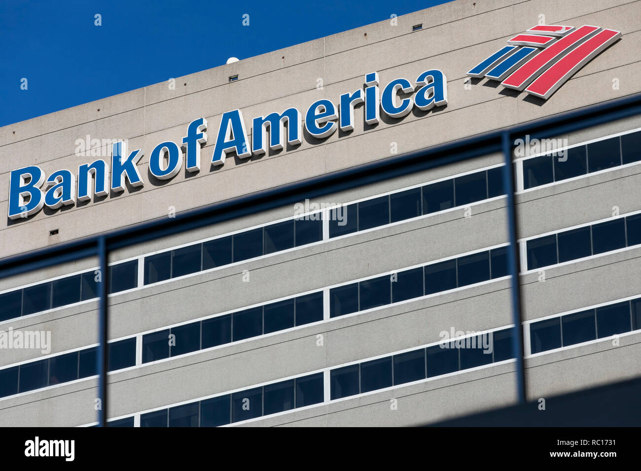 Ein logo Zeichen außerhalb eines besetzt von Bank von Amerika, in Baltimore, Maryland am 11. Januar 2019. Stockfoto