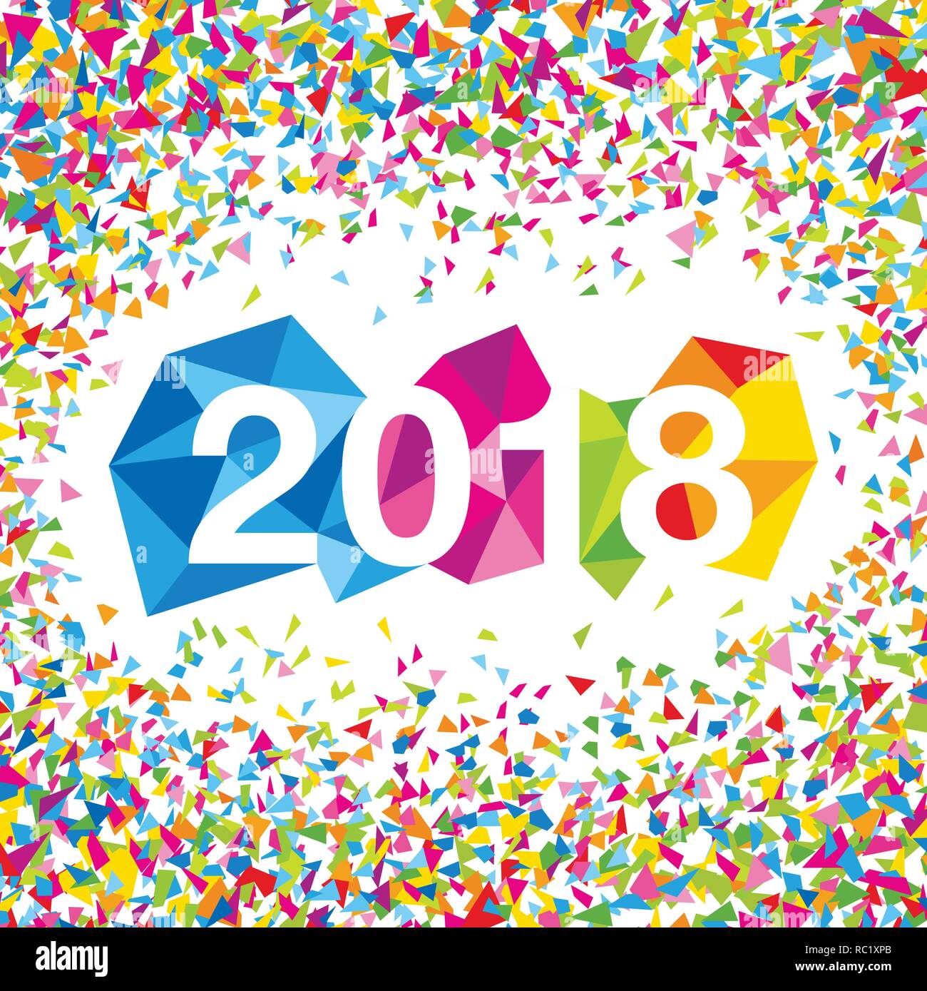 Frohes Neues Jahr 2018. Stock Vektor