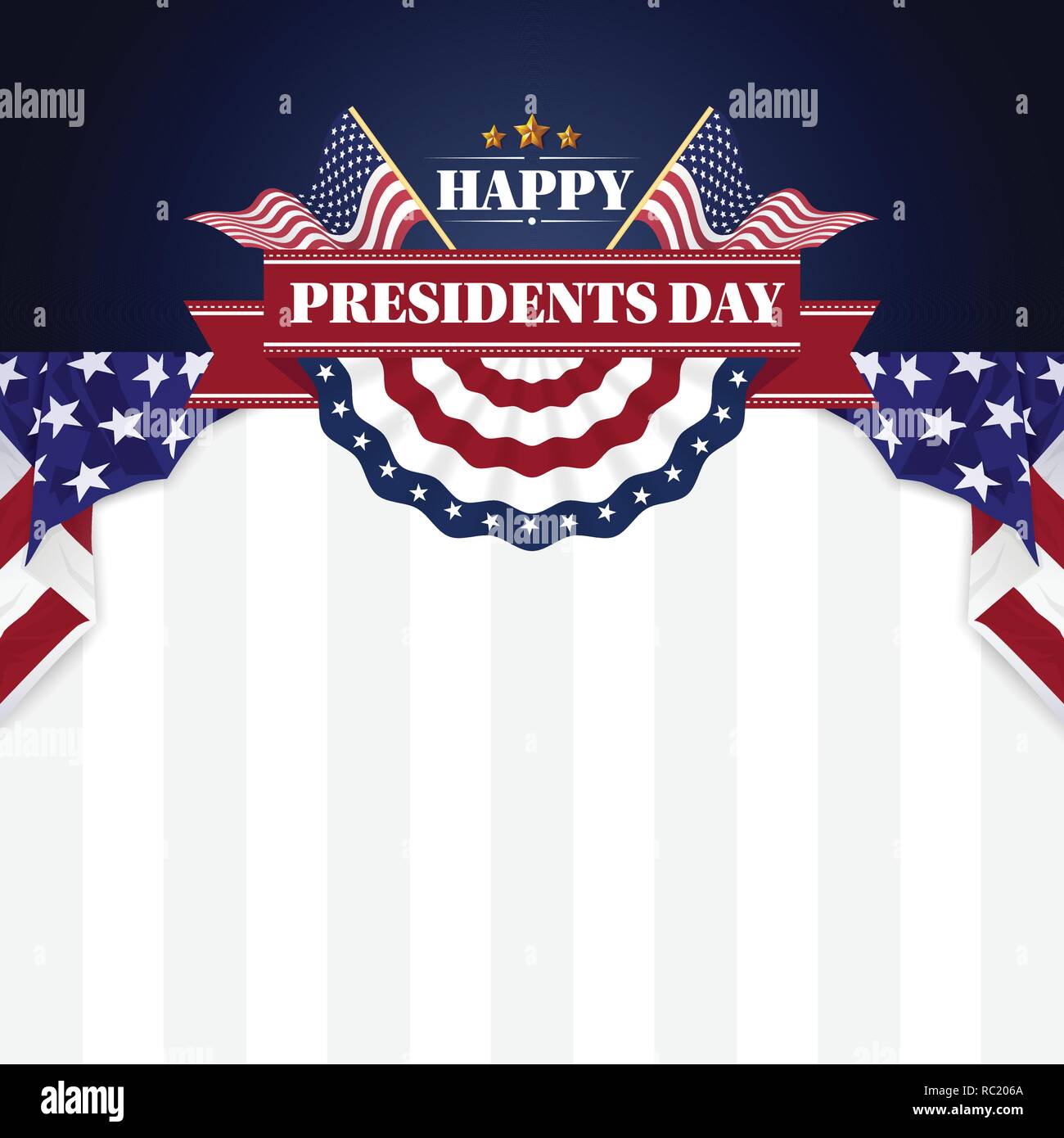 Happy Präsidenten Day Banner Hintergrund und Grußkarten. Vector Illustration Stock Vektor