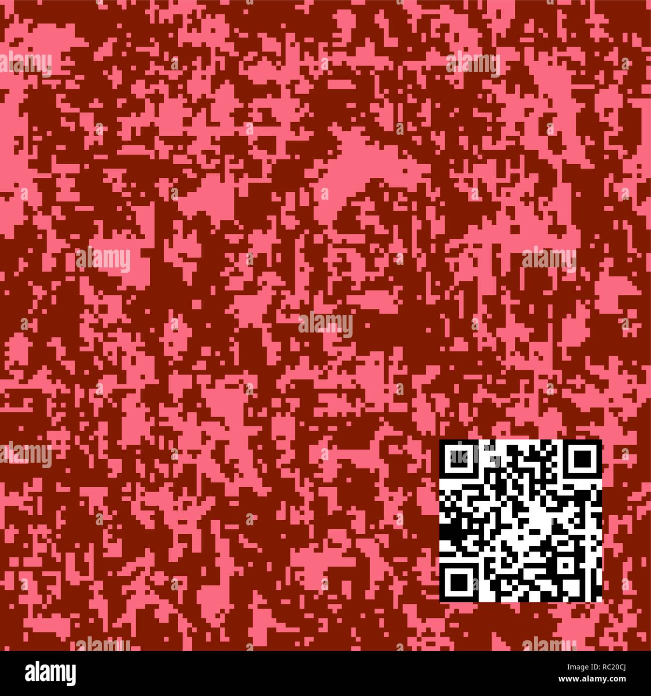 Digital camouflage nahtlose Muster. Abstrakte geometrische militärischen Textur. Wiederholen moderne stilvolle Stoff Background mit QR-Daten Pixel Camo F Stock Vektor