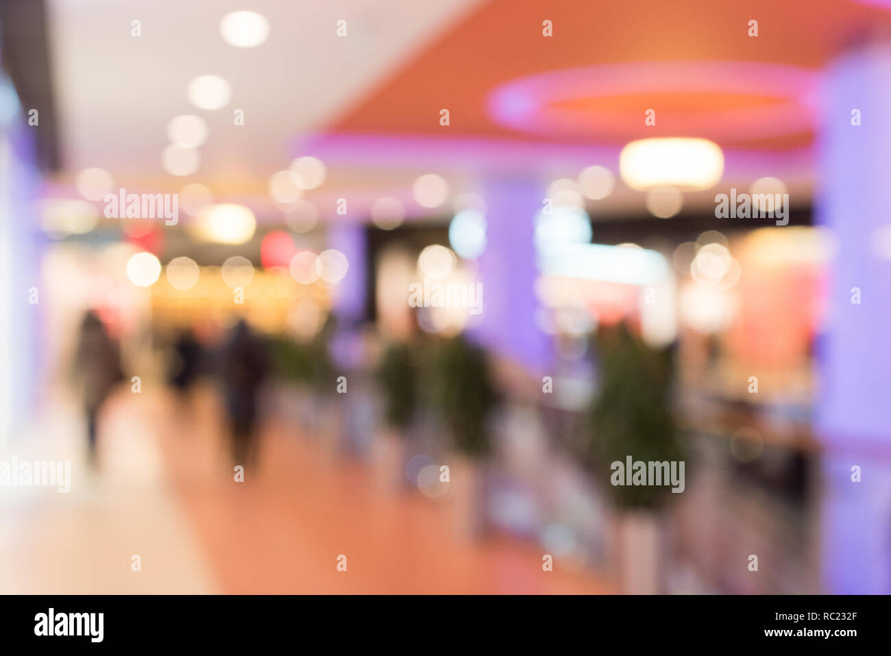 Verschwommenes Bild der Shopping Mall Stockfoto