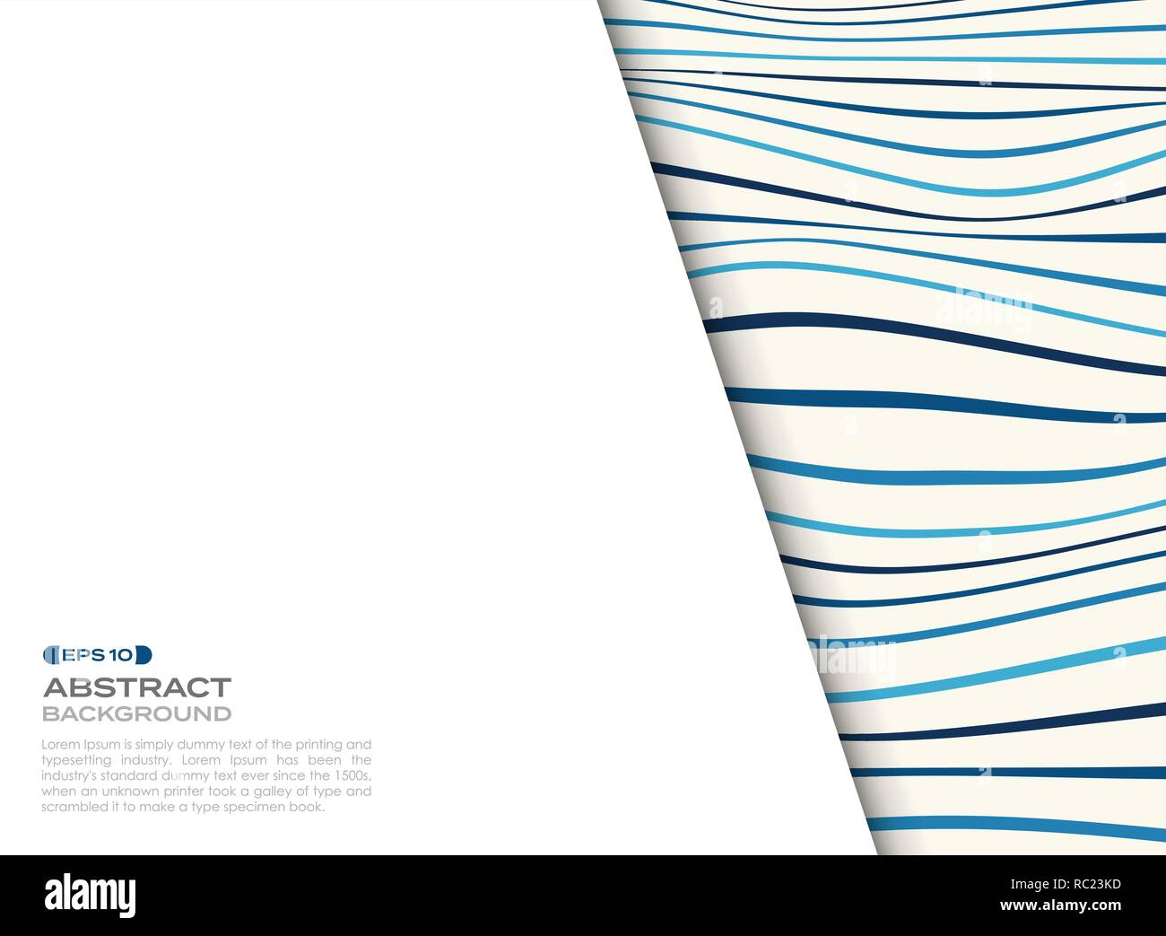 Abstrakte Abdeckung der blaue wellenförmige Muster mit freiem Speicherplatz von Text Hintergrund. Vector EPS 10. Stock Vektor