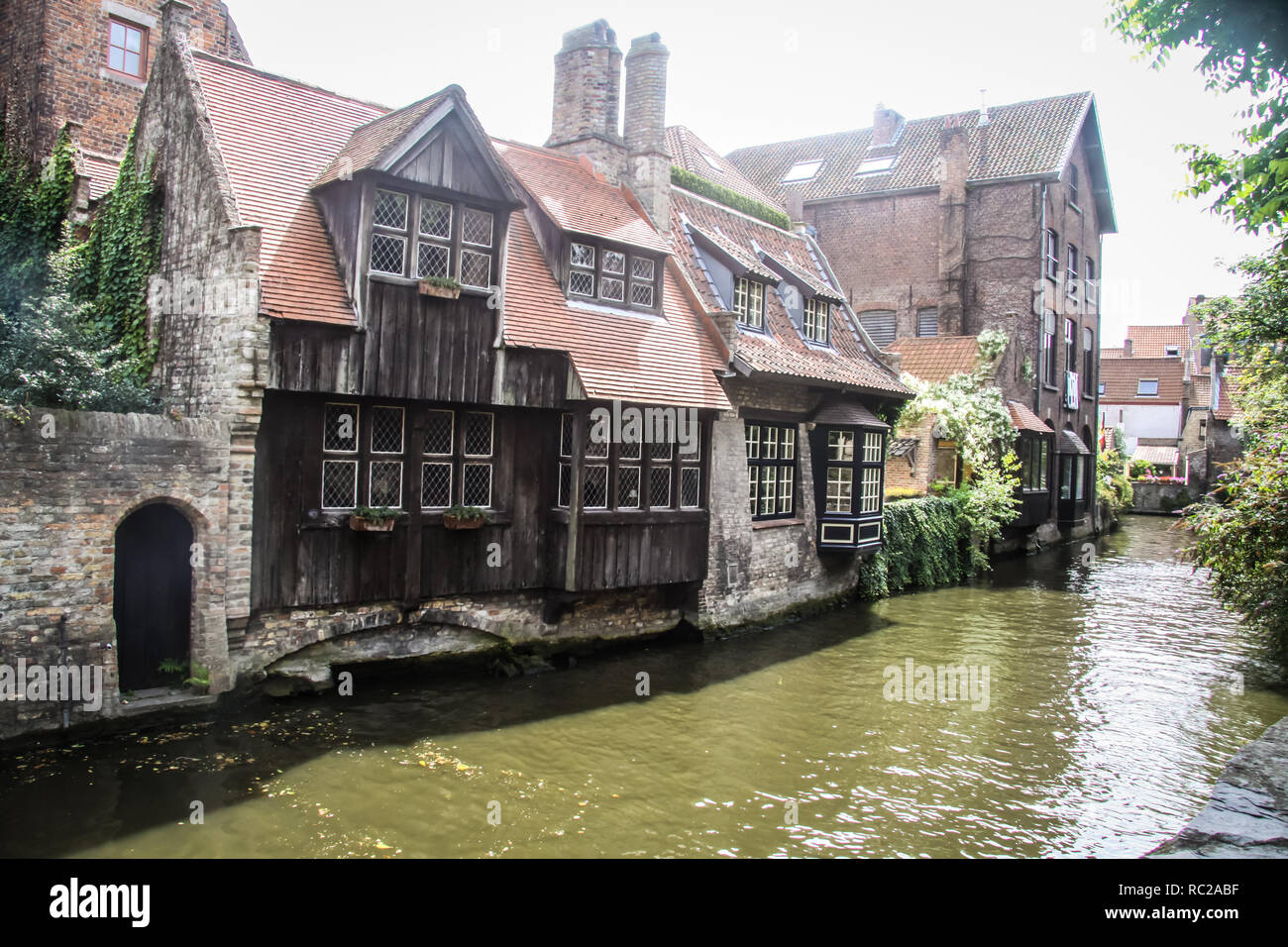 Historische Stadt und Kanal in Brügge, Flandern, Belgien Stockfoto