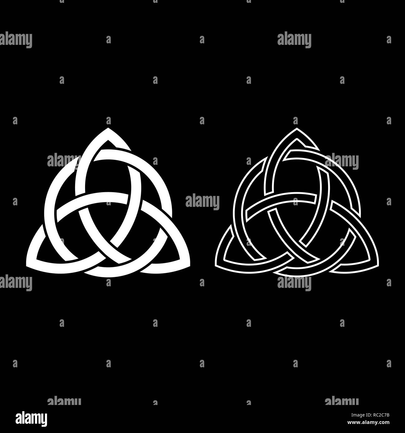 Triquetra im Kreis Trikvetr Knoten Form Trinity knot Icon Set weiß ich ...