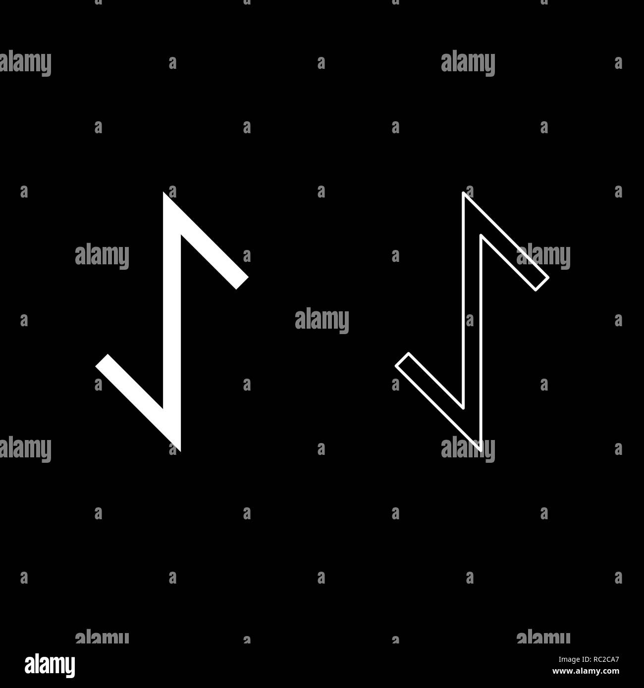 Eywas Rune eibe Strke egis Symbol Farbe wei ich flache Kontur Stil  einfach Bild einstellen Stock-Vektorgrafik - Alamy