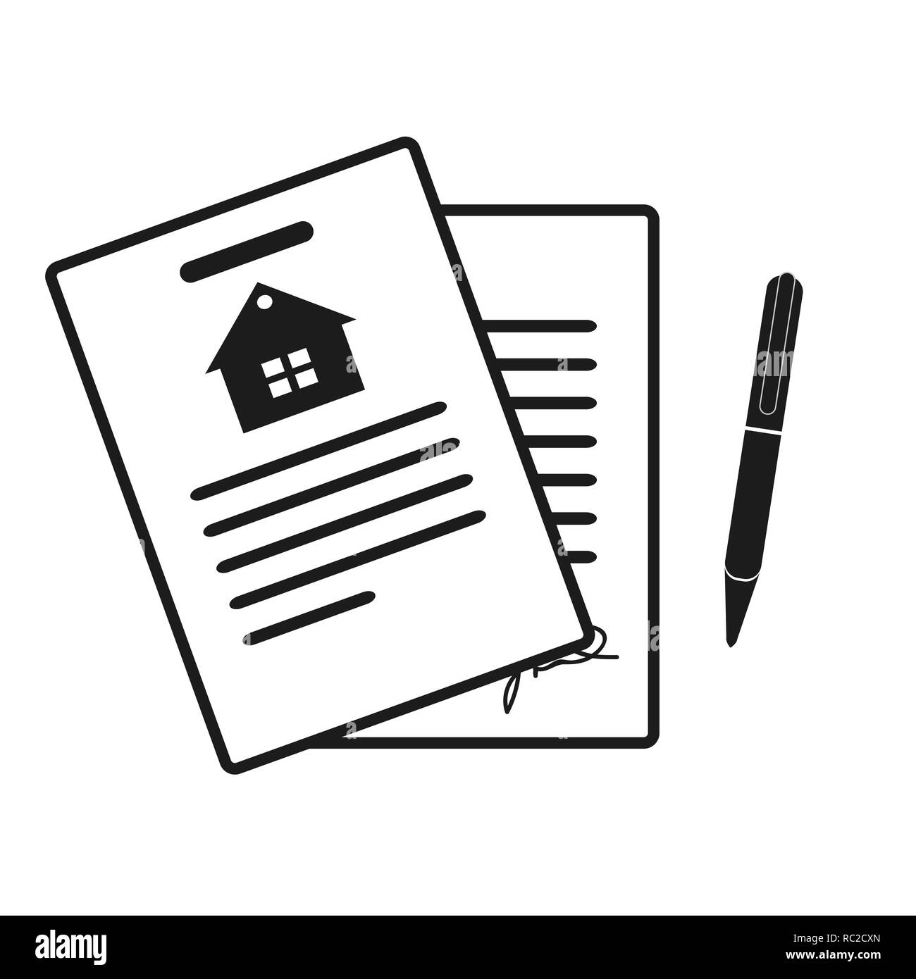 Mietvertrag Symbol. Professionelle, pixelgenaue Icons für die großen und kleinen Auflösungen optimiert. EPS 10-Format. Stock Vektor