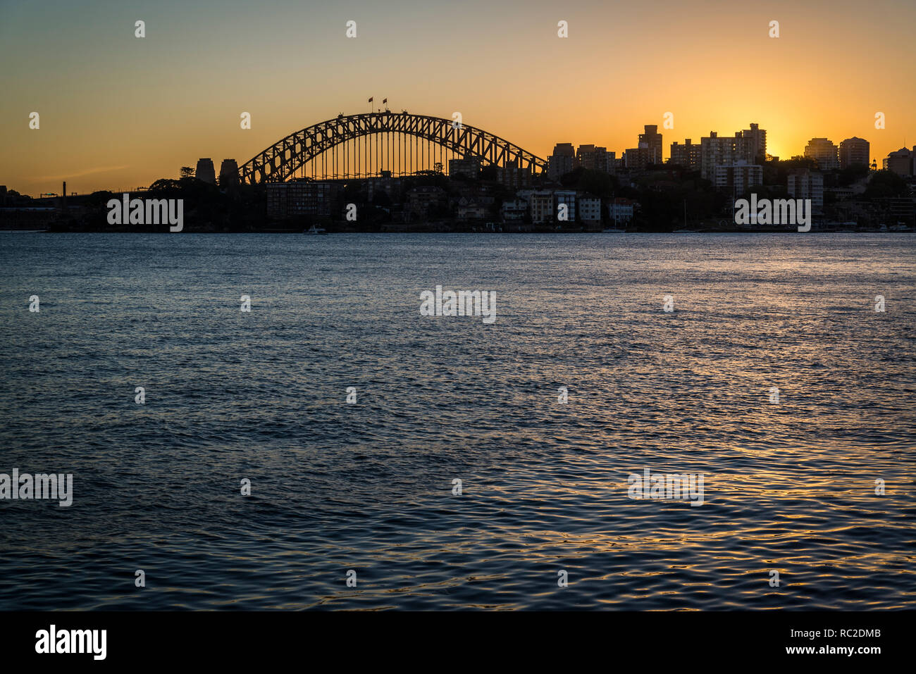 Blick auf die Harbour Bridge aus Cremorne Point, Sydney, NSW, Australien Stockfoto