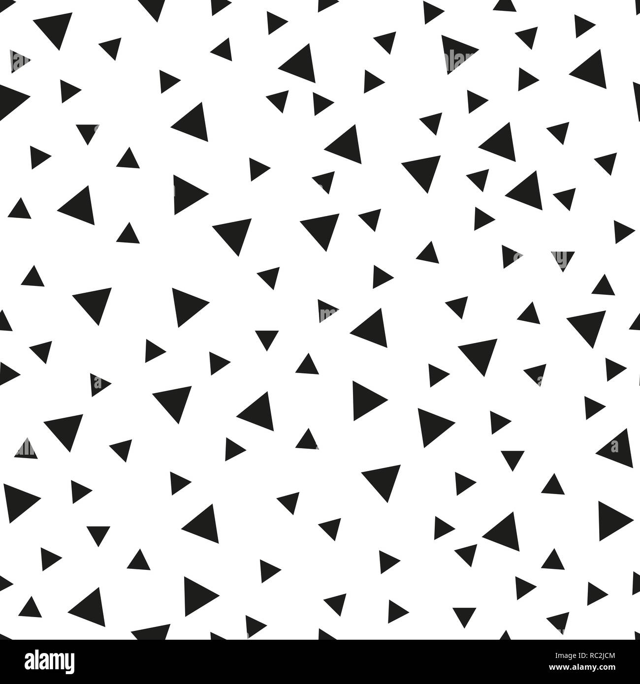 Nahtlose Hintergrund mit Dreiecken. Modernen minimalistischen Stil. Eine Farbe Schwarz auf Weiß. Geometrische Muster. Minimales Design für den Druck auf Stoff, Papier, Verpackung, Textil. Vector Illustration - Vektor Stock Vektor