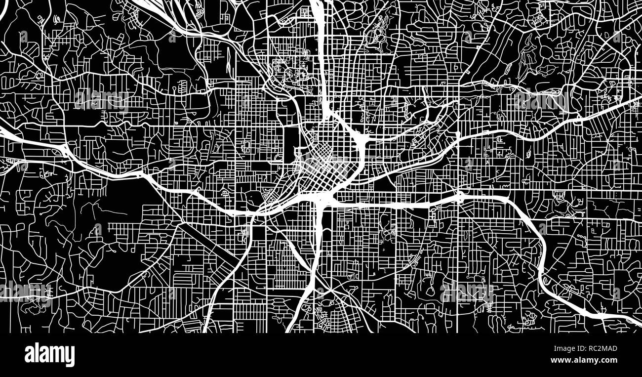 Urban vektor Stadtplan von Atlanta, Georgia, Vereinigte Staaten von Amerika Stock Vektor