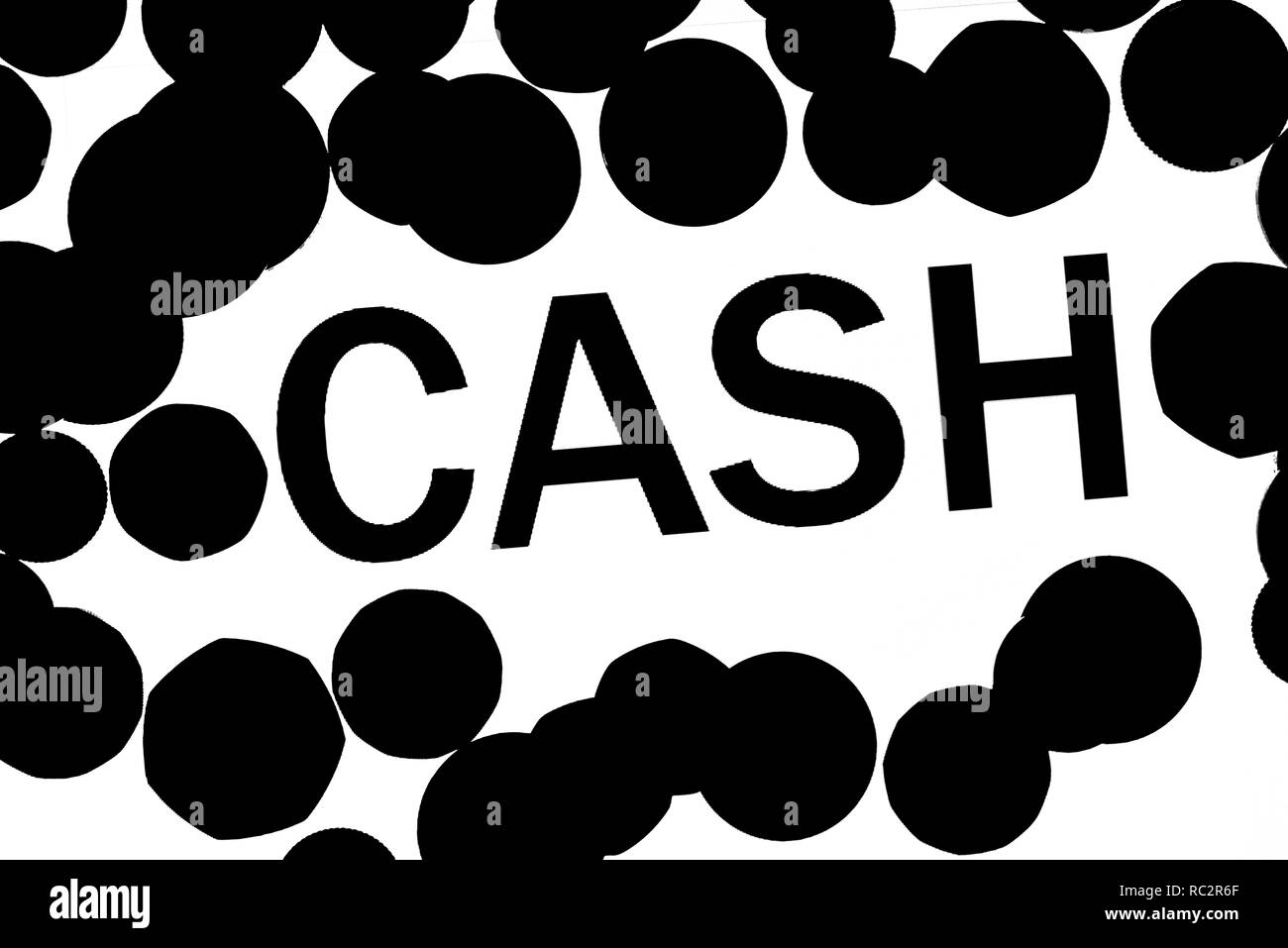 Cash Wort Stockfoto