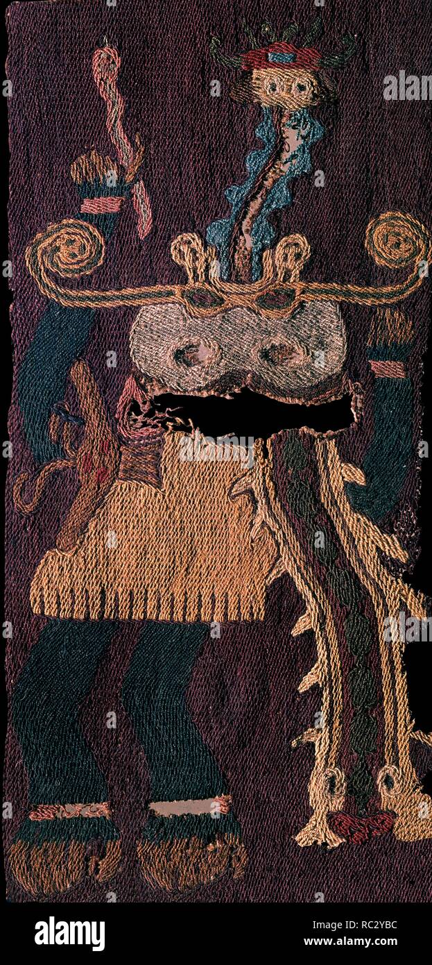 TEJIDO INCA DE PARACAS-S VII/II AC. Lage: das Museo DE AMERICA - coleccion. MADRID. Spanien. Stockfoto