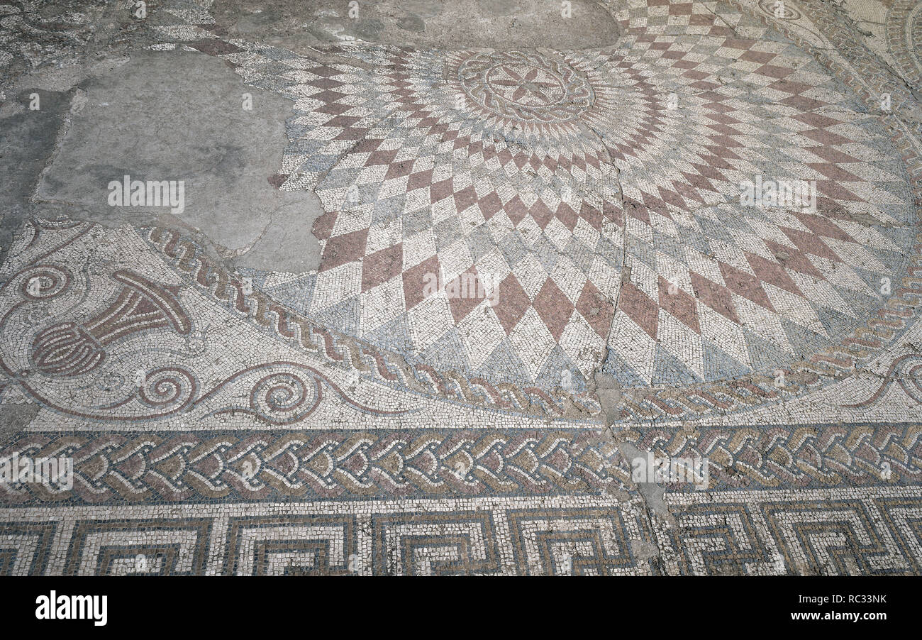 Römisches Mosaik. Haus des Amphitheaters. 3. Jahrhundert. Merida. Spanien. Stockfoto