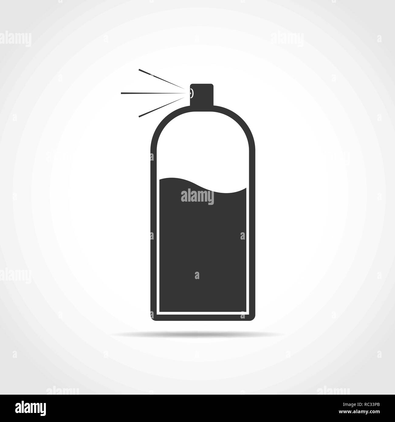 Spray Symbol in flacher Ausführung. Vector Illustration. Schwarz sprühen Symbol auf hellen Hintergrund. Stock Vektor