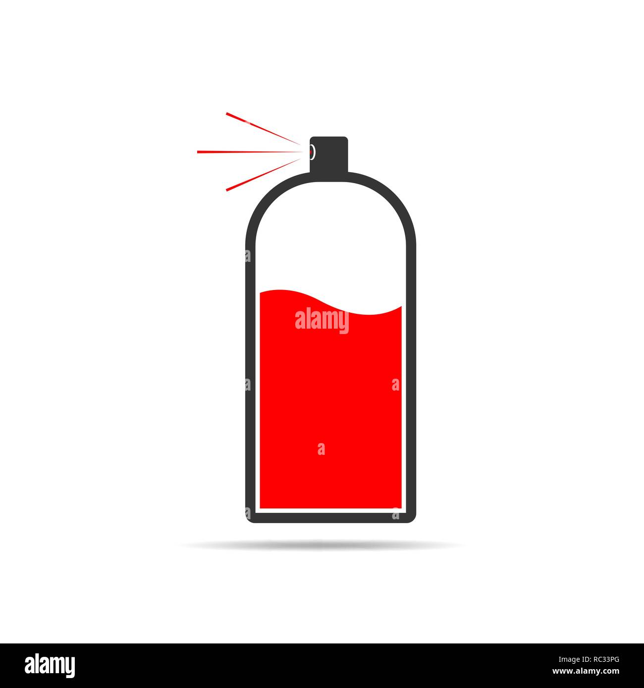 Sprayfarbe im flachen Stil. Vector Illustration. Rote Sprühfarbe Symbol auf weißem Hintergrund. Stock Vektor